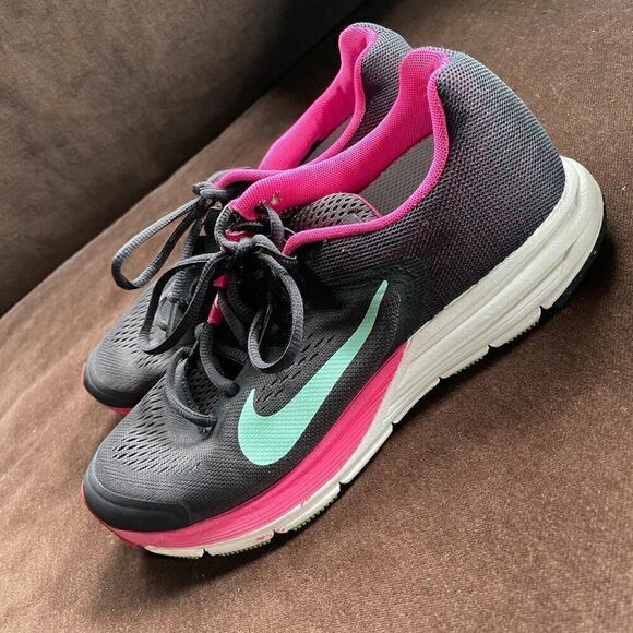 NIKE Women’s Charcoal/Pink Zoom Structure 17 2013 Running Shoes 615588-036 7 US - Picture 3 of 10